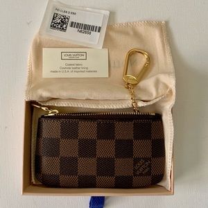 Authentic Louis Vuitton Key Pouch Damier Ebene